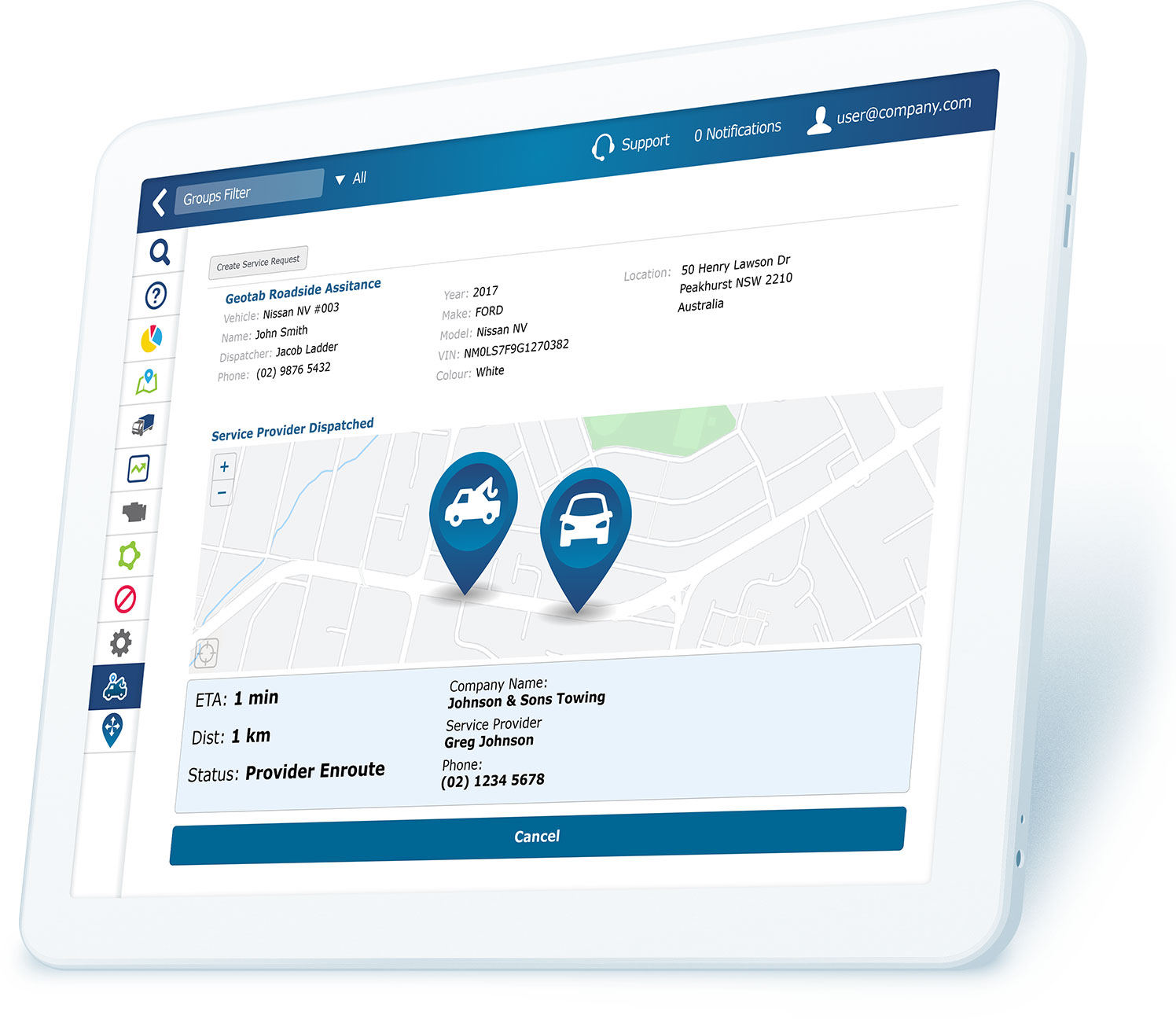 Towing Fleet Management Geotab 2531