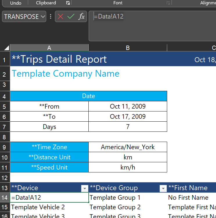 How to pull data from the Data tab into the Report tab