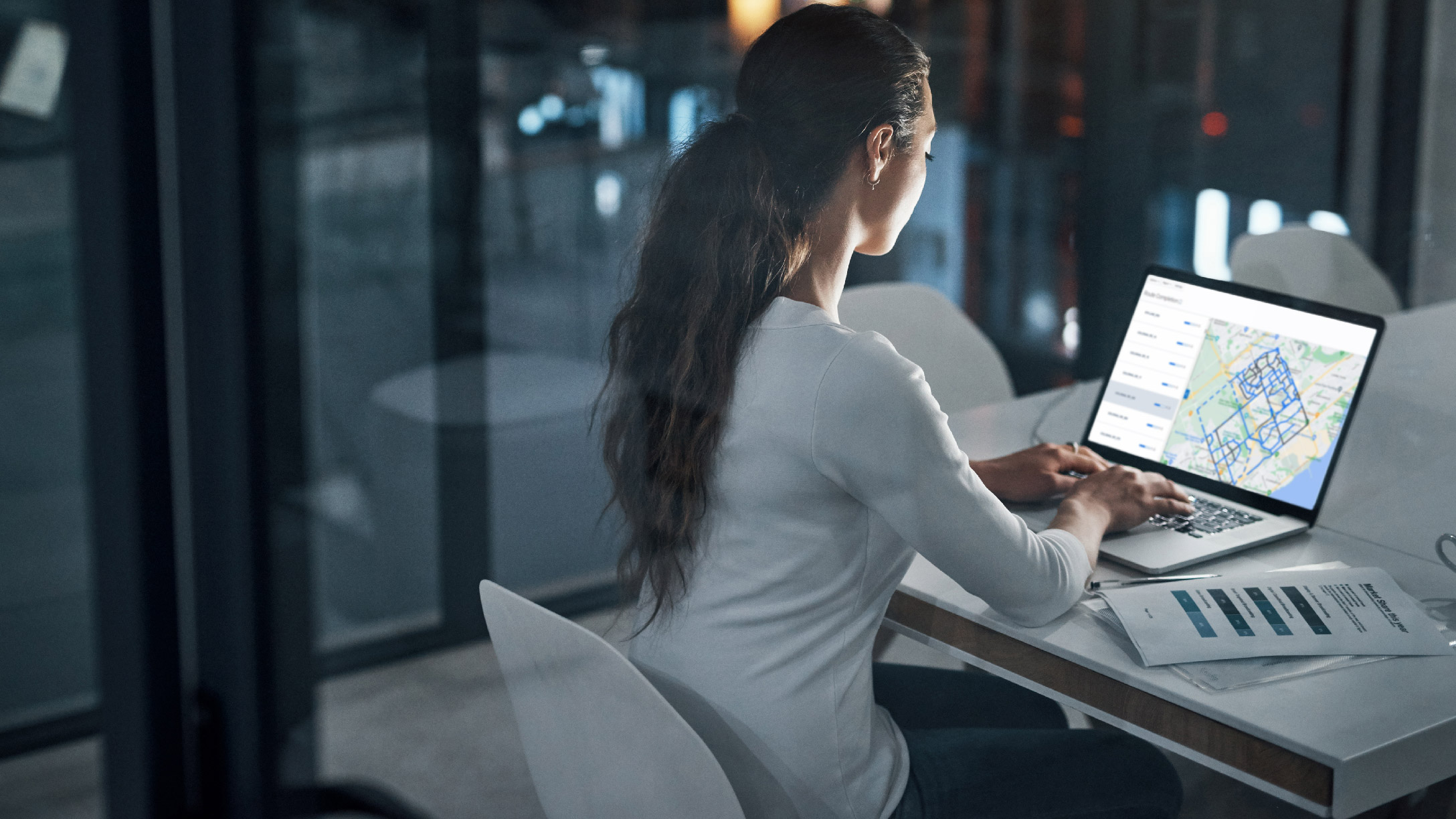 person using laptop with mygeotab on screen