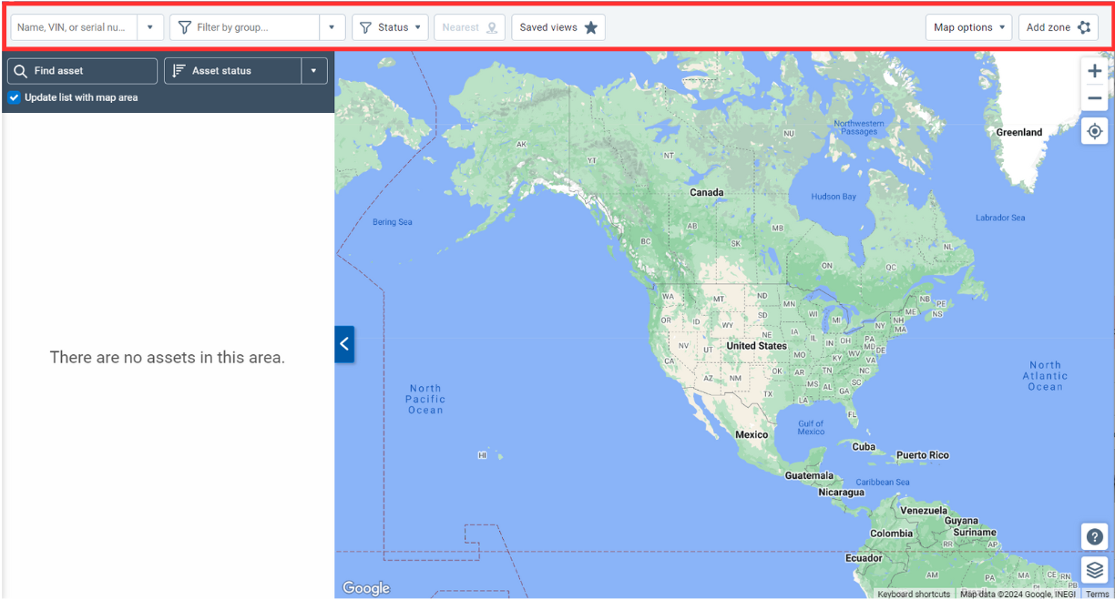 Previous Map toolbar