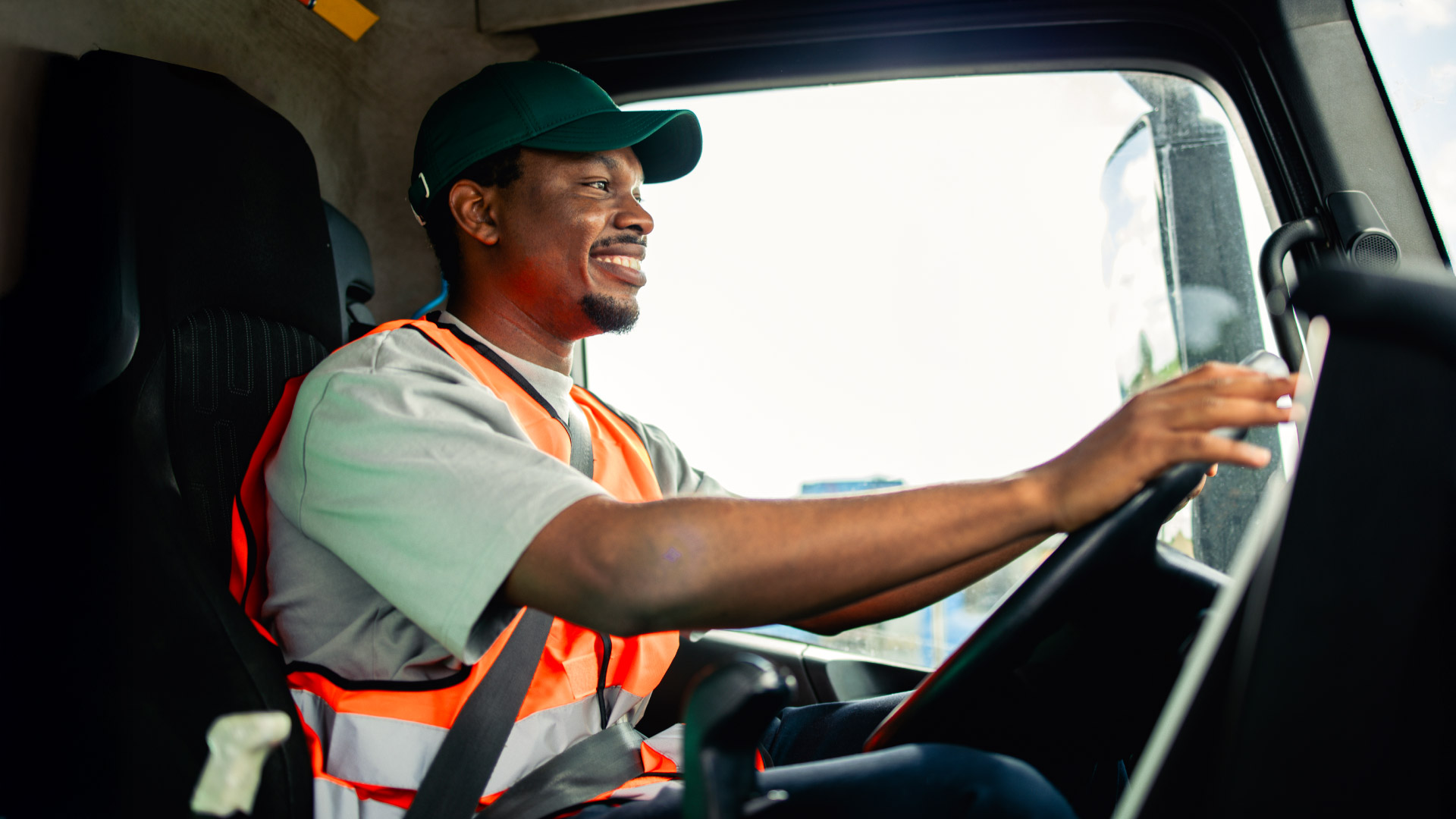 person driving a large vehicle