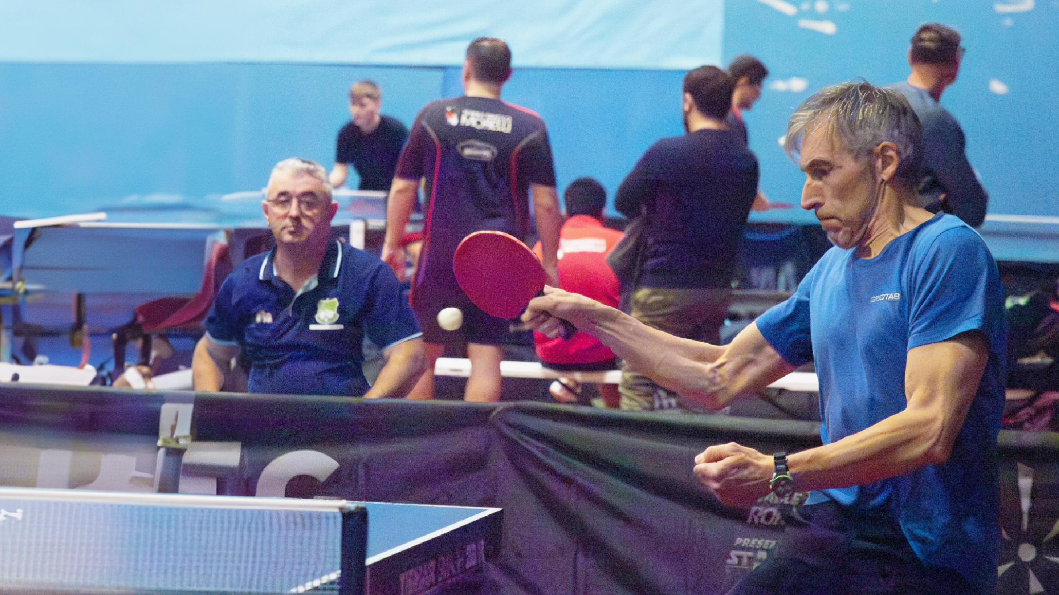 Image of Geotabber Franco Vigano playing table tennis