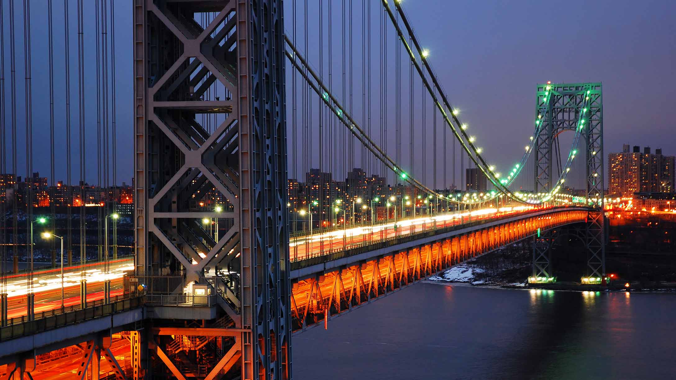 Image of George Washington Bridge at night