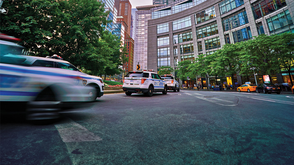 police cars driving 