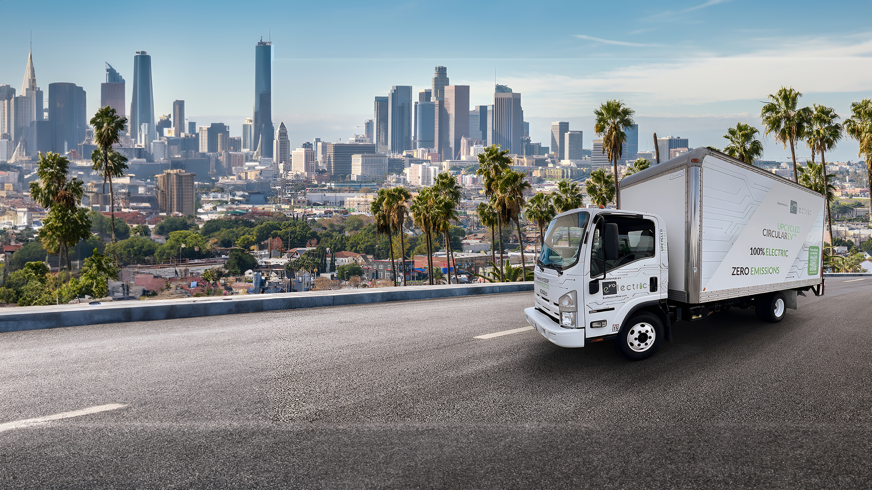 Evolectric truck driving on road