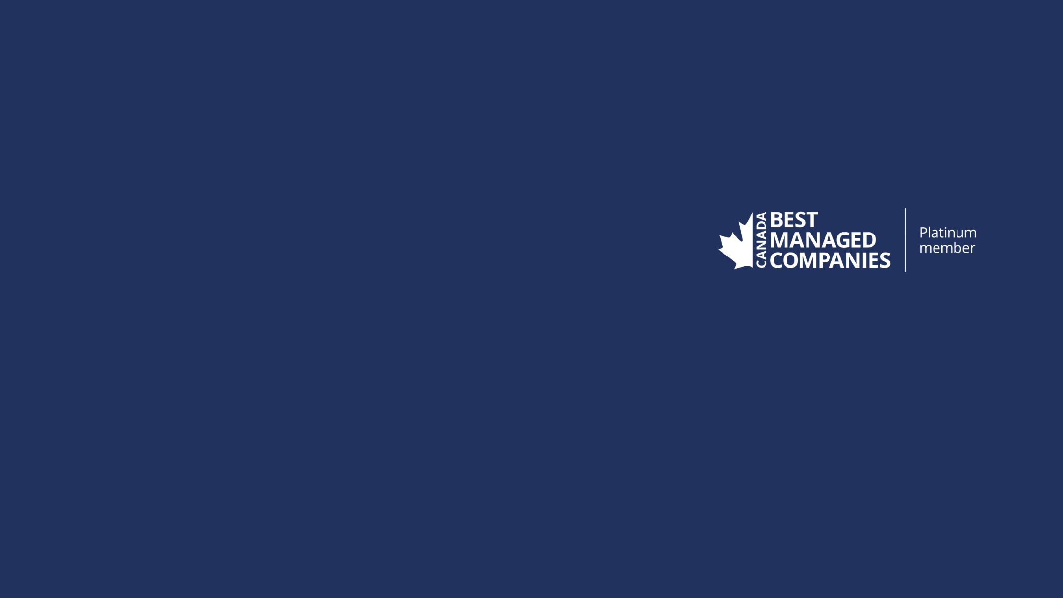  Canada Best Managed Companies Platinum Member logo on blue background