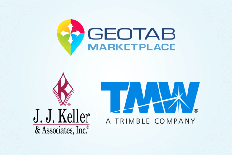 TMW, J.J. Keller & Geotab Marketplace logos