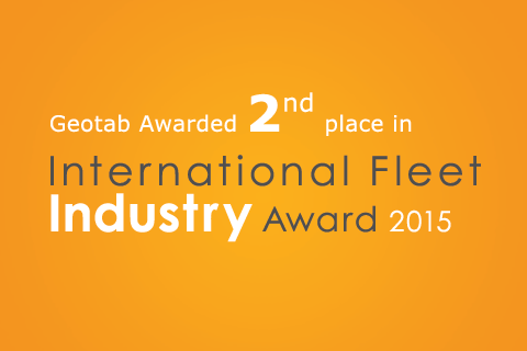 Geotab Takes Second Place International Fleet Industry Award on orange background