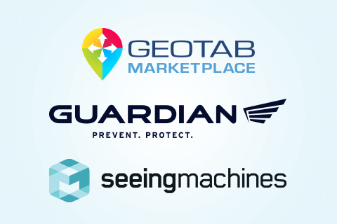Geotab Marketplace, Guardian and Seeing machines logos